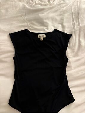 Open Edit Women's Black Sleeveless Bodysuit